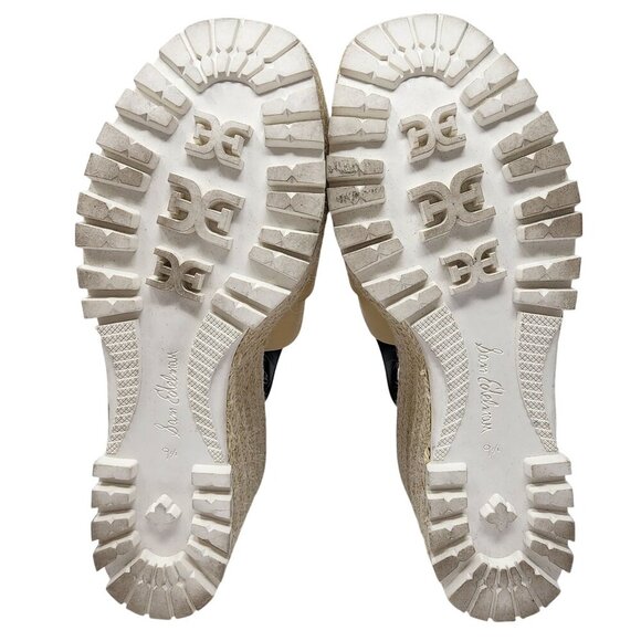 Sam Edelman Womens Platform Wedge Sandals Beige & Black Espadrille Style 9.5 - Picture 3 of 12